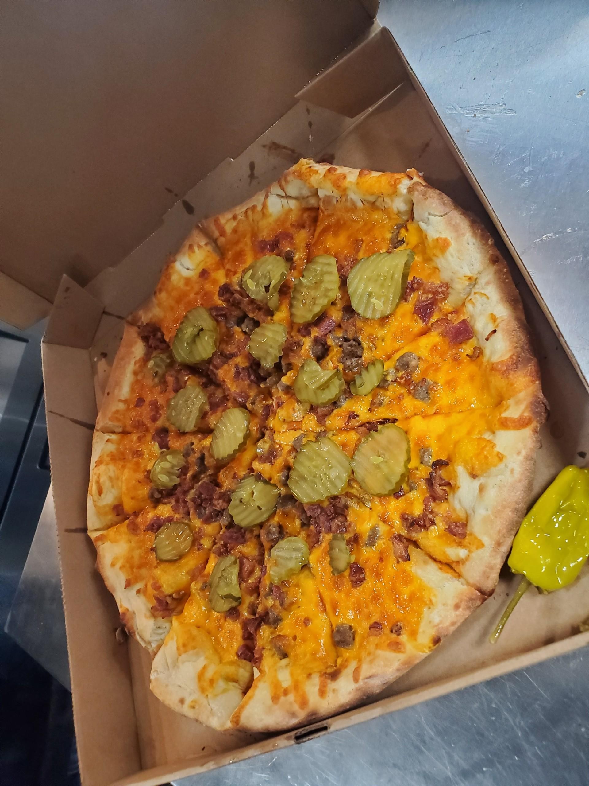 7 Inch Hand Tossed Cheeseburger Pizza