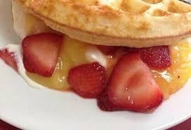 Lemon Curd & Strawberries Waffle