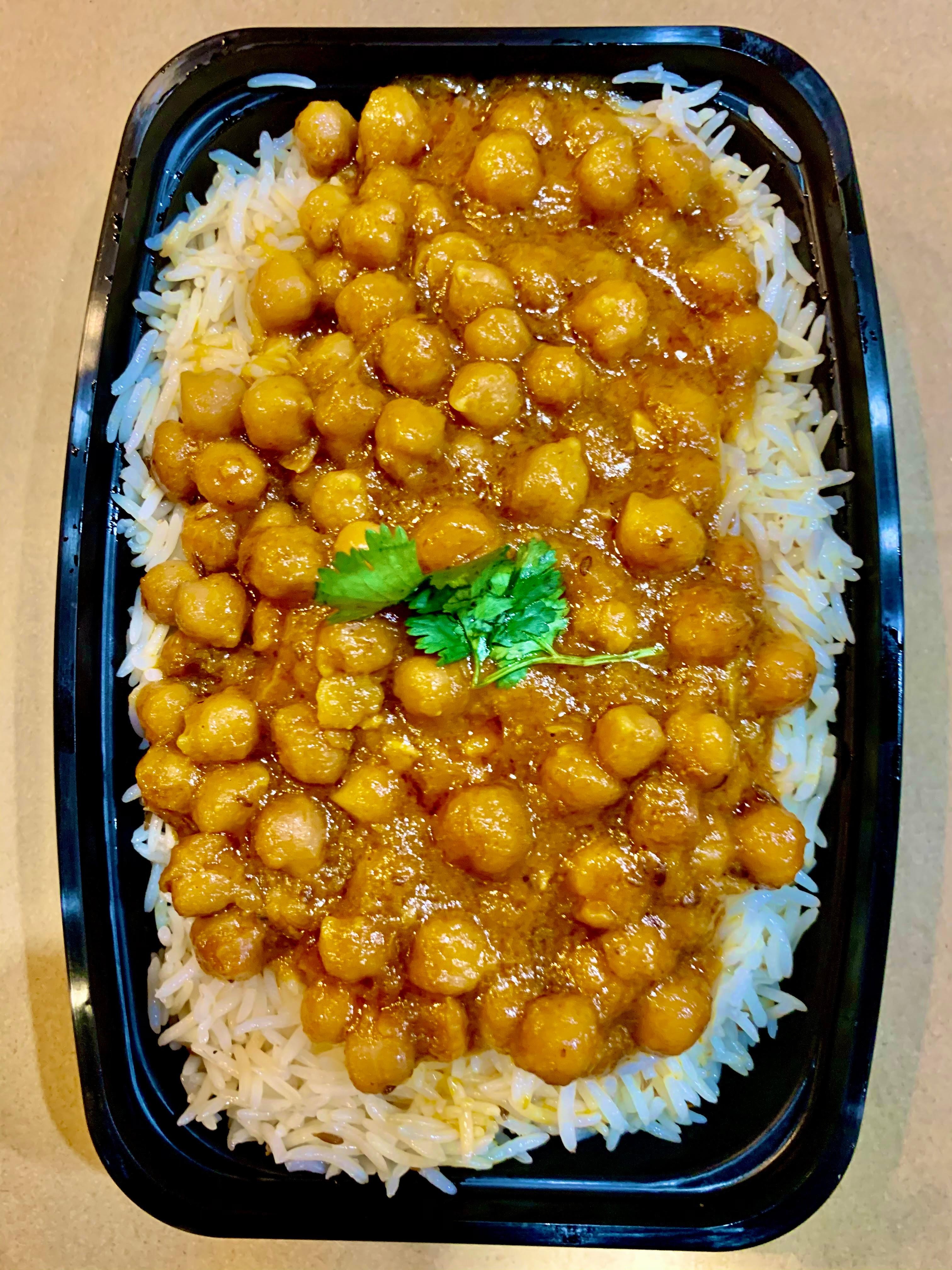 Chickpea Curry Over Rice
