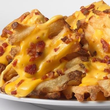 Waffle Fries with Cheese & Bacon