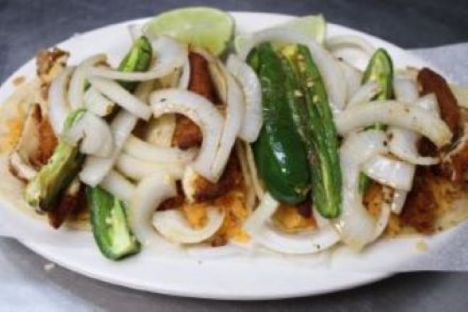 Tacos: Placeros de Milanesa de Res o Pollo (3) (Rice Grilled Jalapenos)