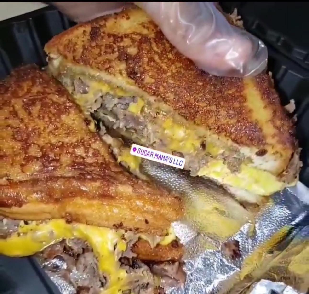 Steak French Toast Sandwich  Egg and Cheese