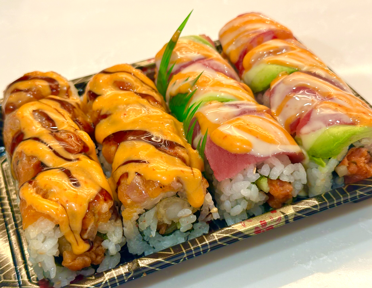 Tuna Double Roll, Spicy Salmon Shrimp Tempura Roll*