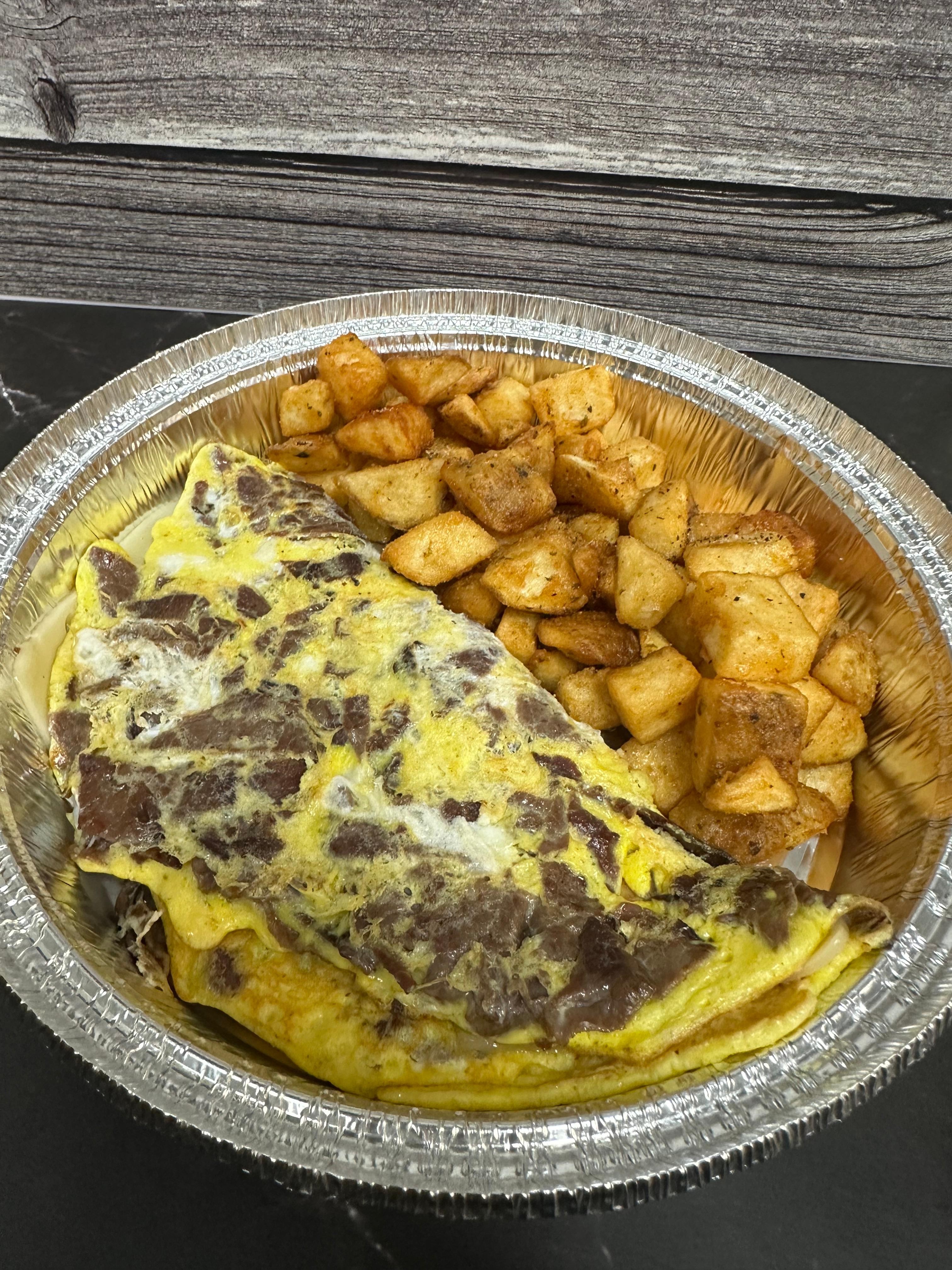 Roast Beef and Swiss Omelette
