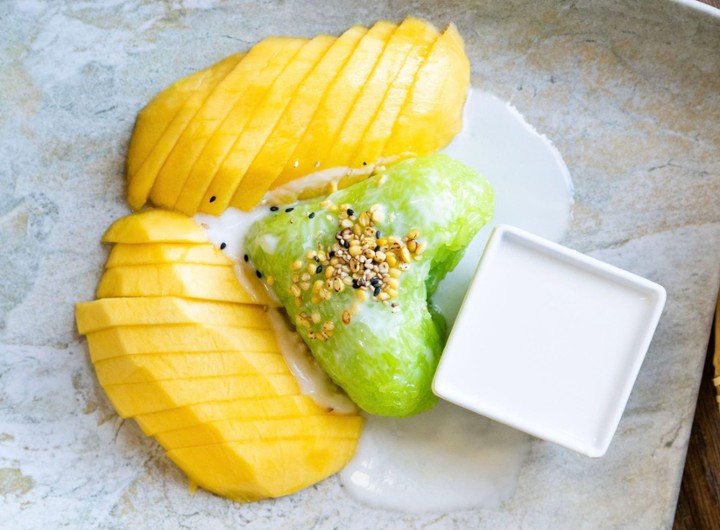 Pandan Sticky Rice with Mango