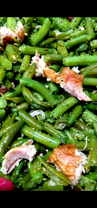 Green beans with turkey meat
