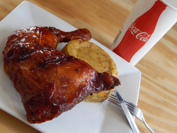 Mofongo Plate Roasted BBQ Chicken