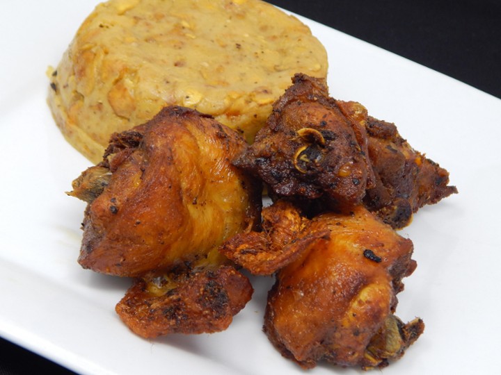 Mofongo Plate Chicken Chicharron