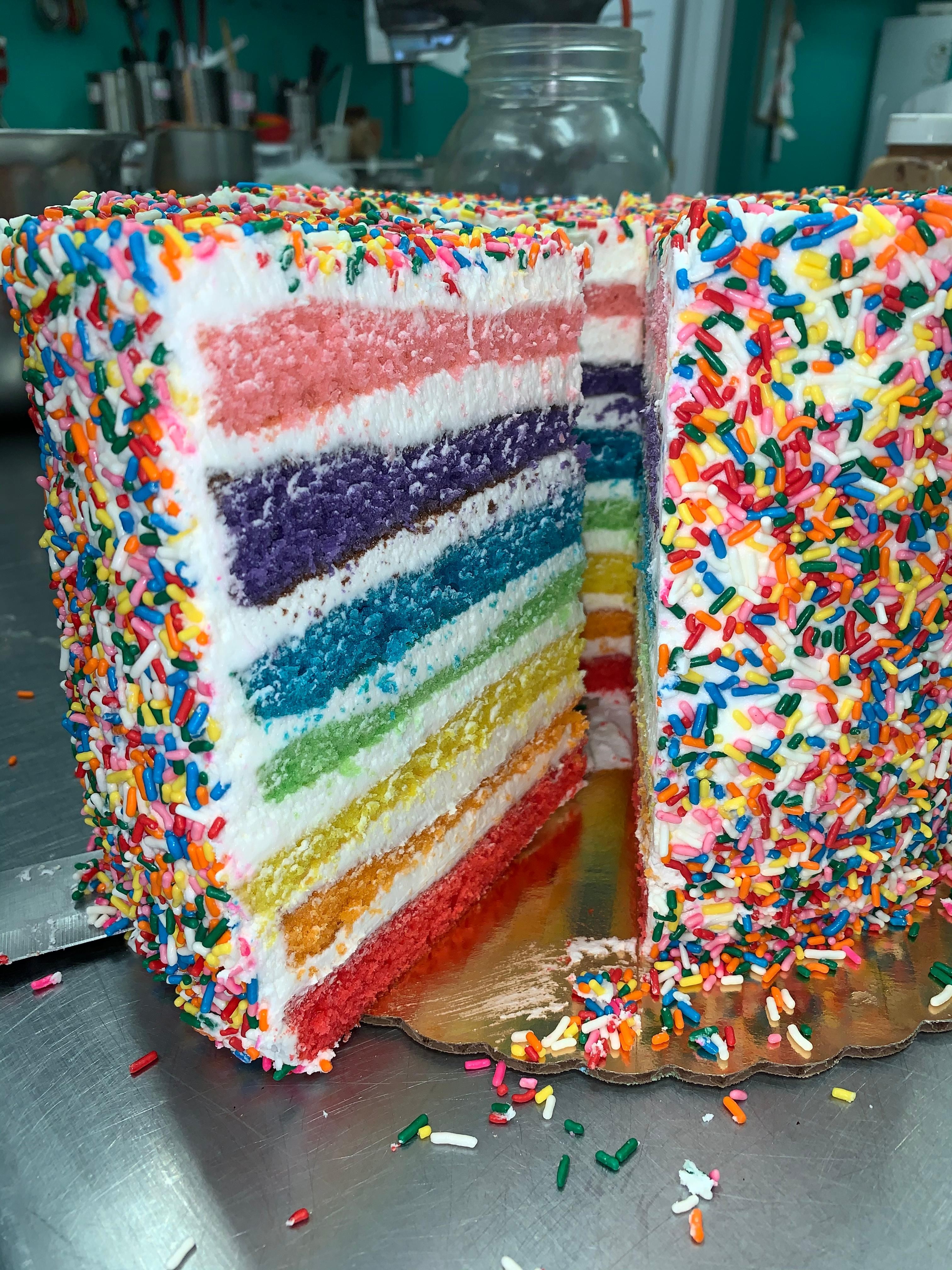 Six Layer Rainbow Cake