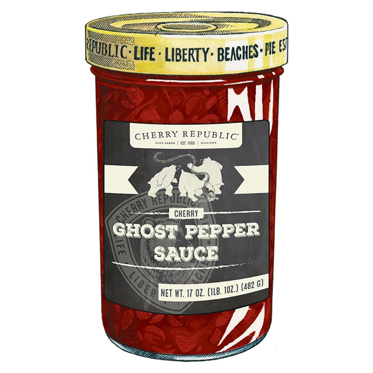 Cherry Ghost Pepper Sauce  17 Oz. Jar