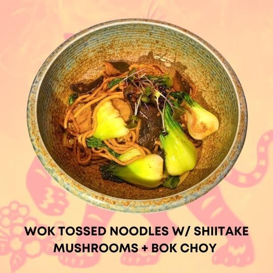 Wok Tossed Noodles with Shiitake Mushrooms & Bok Choy
