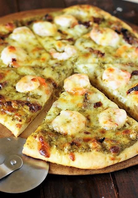 Shrimp Pesto Pizzetta