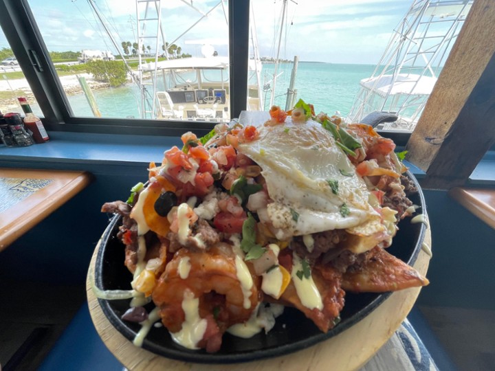 Shrimp and Steak Chilaquiles