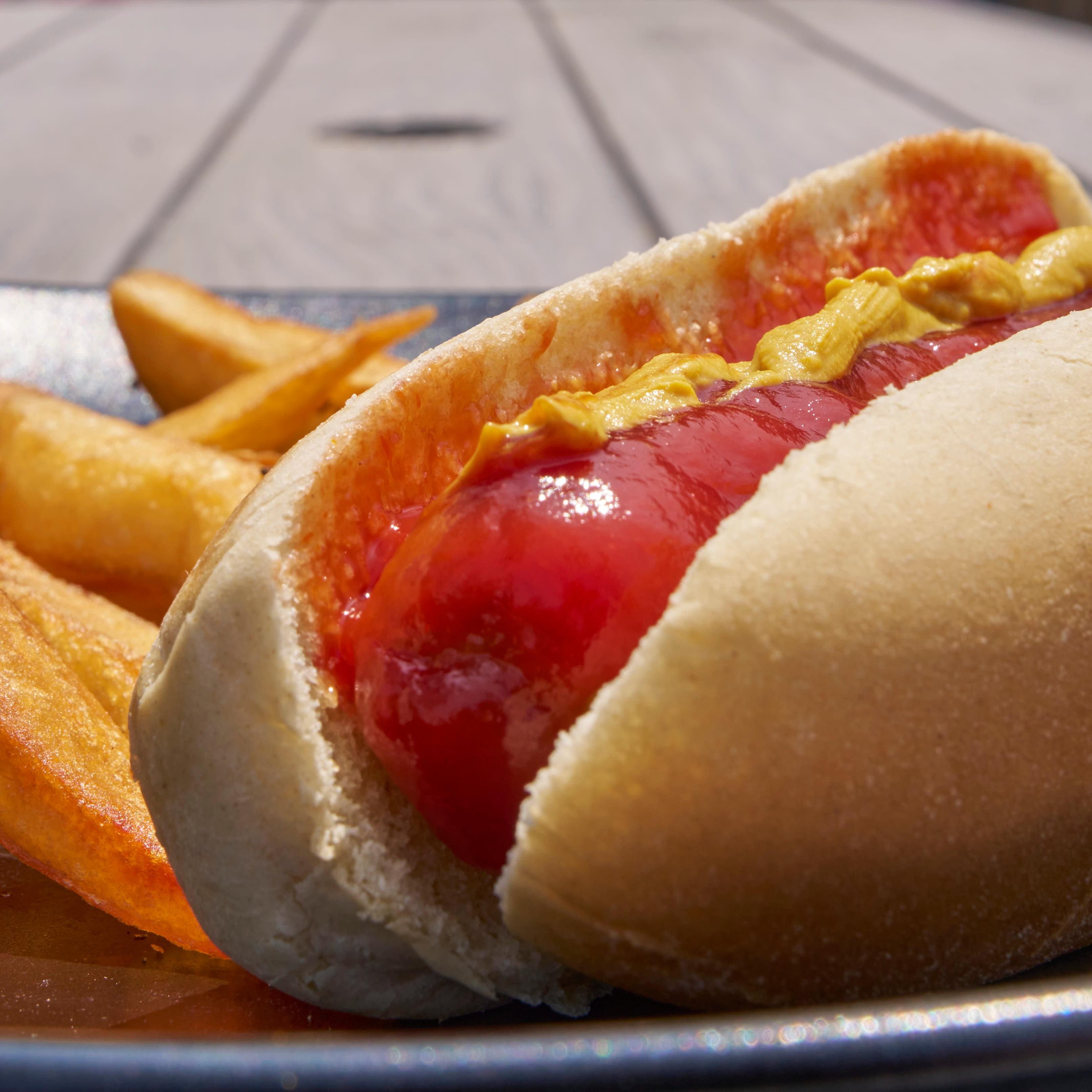 Hot dog w/fries & ketchup