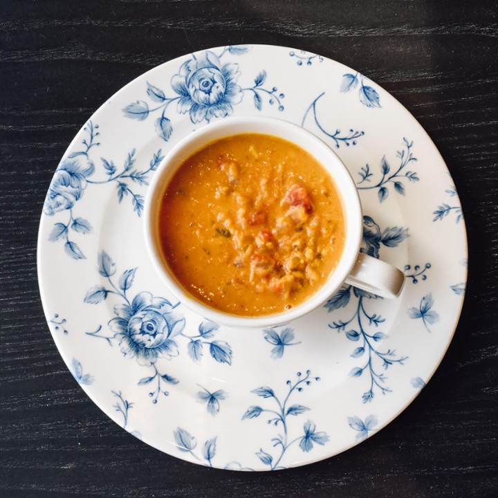 Cup of Vegan Red Lentil Soup (V, GF)