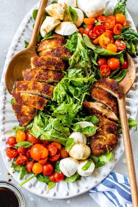 Chicken Cutlet Over Salad