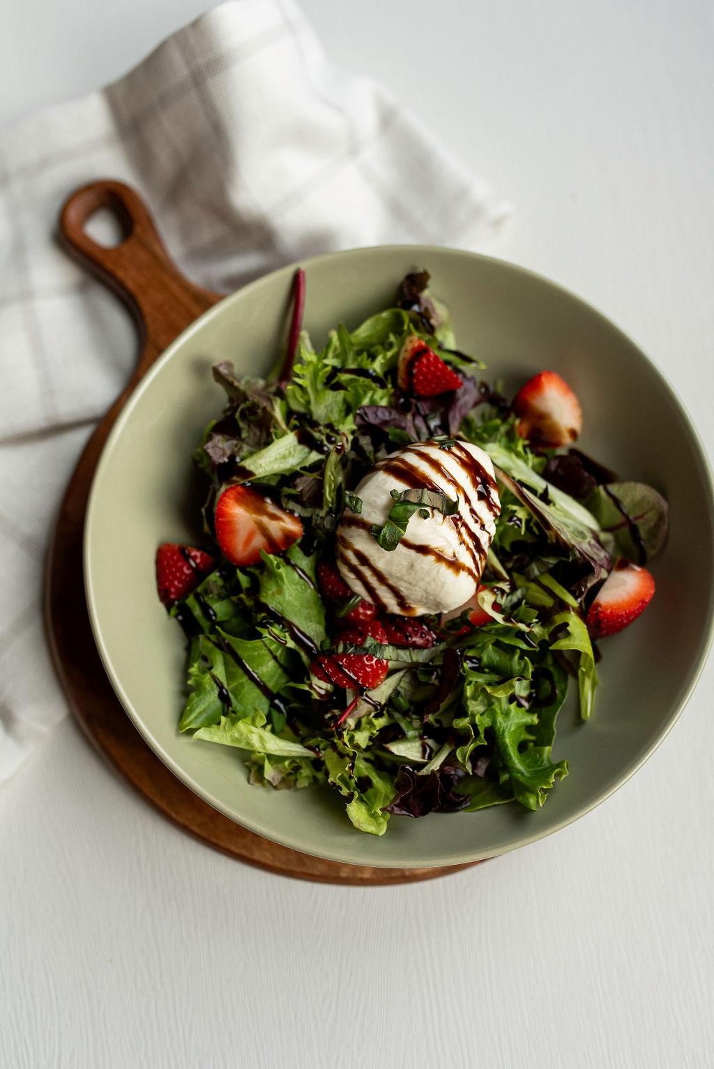 Strawberry Burrata Basil Salad