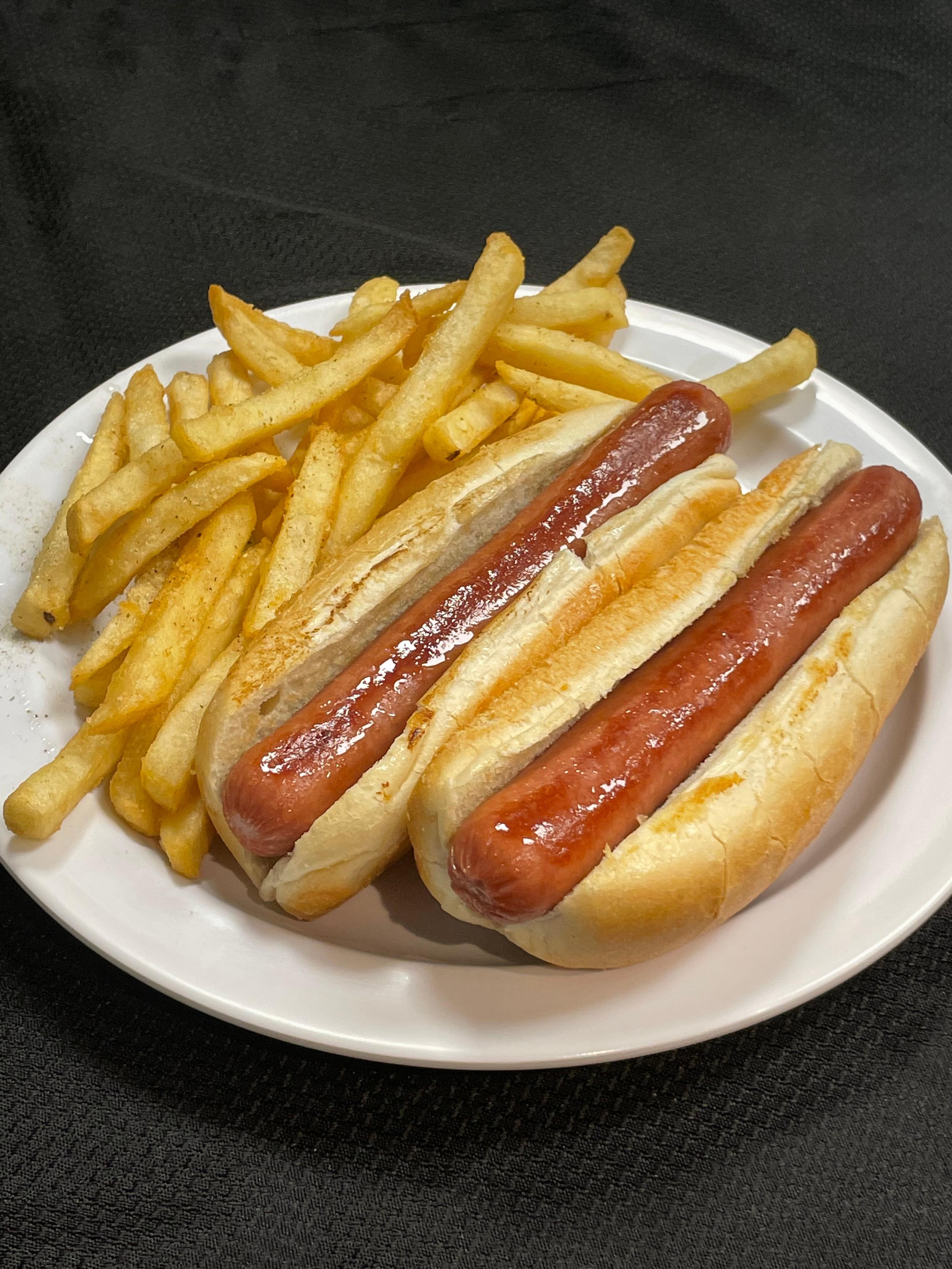 2 Nathan's Beef Hot Dogs W/ Fries