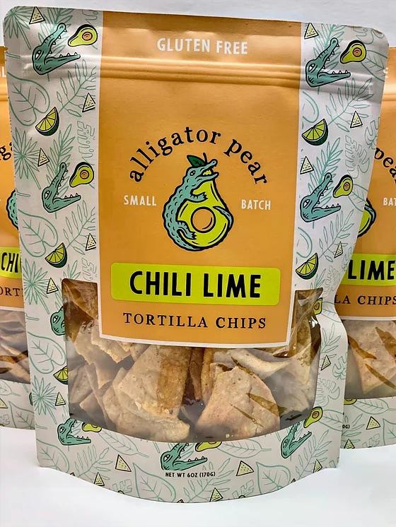 Alligator Pear Tortilla Chips Chili Lime 6 oz