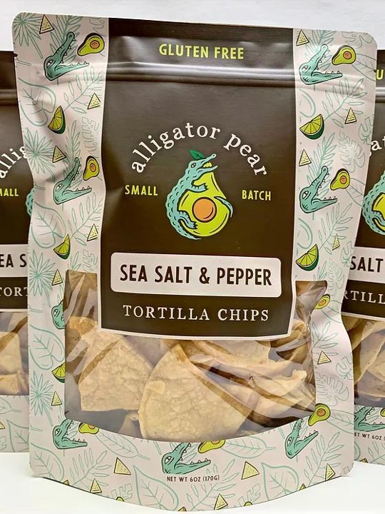 Alligator Pear Tortilla Chips Sea Salt & Pepper 6 oz