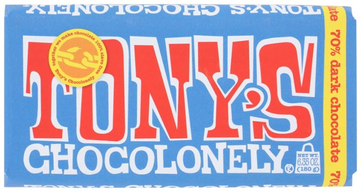 Tony's Chocolonely Extra Dark Chocolate 70% Bar 6.35 Oz Bar