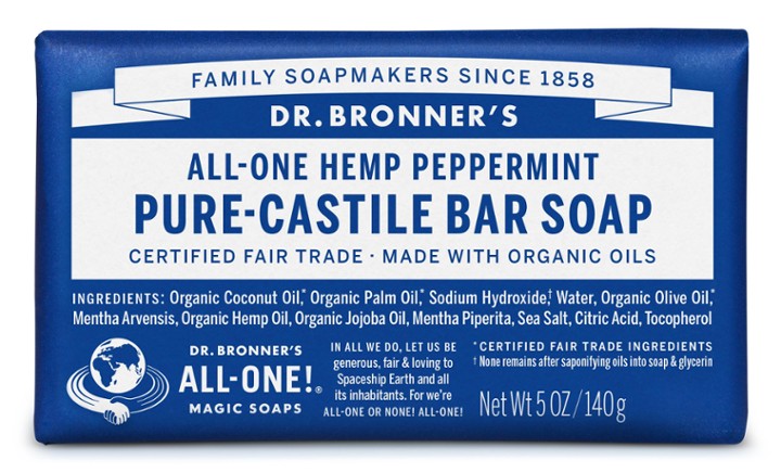 Dr. Bronner's Hemp Peppermint Pure-Castile Bar Soap 5 oz