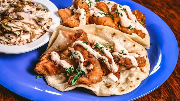 A La Garlic Buffalo Shrimp Taco