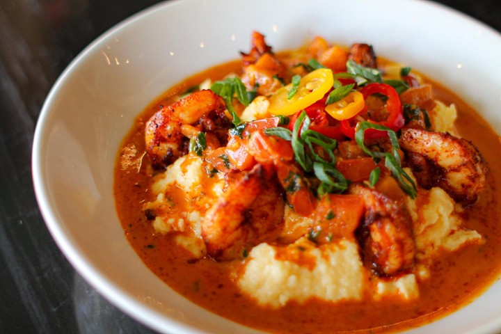 Blackened Shrimp + Grits