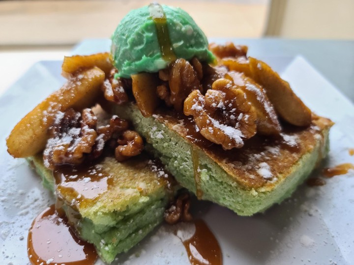 Green Granny Smith Pancakes W/ Walnuts