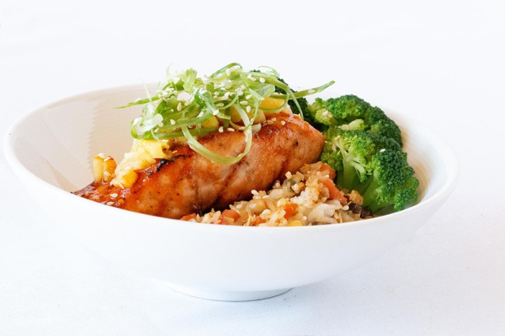 Sriracha Salmon Fried Rice Bowl