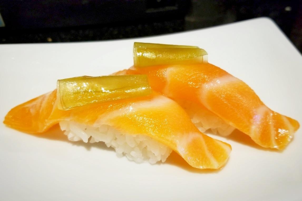 Salmon Sushi w/ Sweet Seaweed