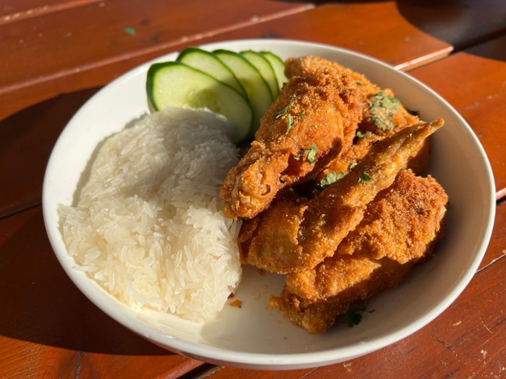 Wings and Sticky Rice Plate