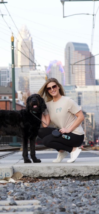 Sand Color Tee w/ Teal Icons