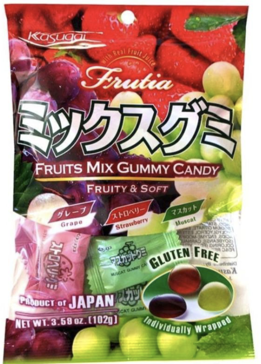 FRUITS MIX GUMMY CANDY (GRAPE, STRAWBERRY, MUSCAT)