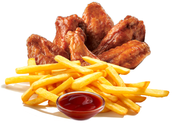 Chicken Wings (10) & Fries