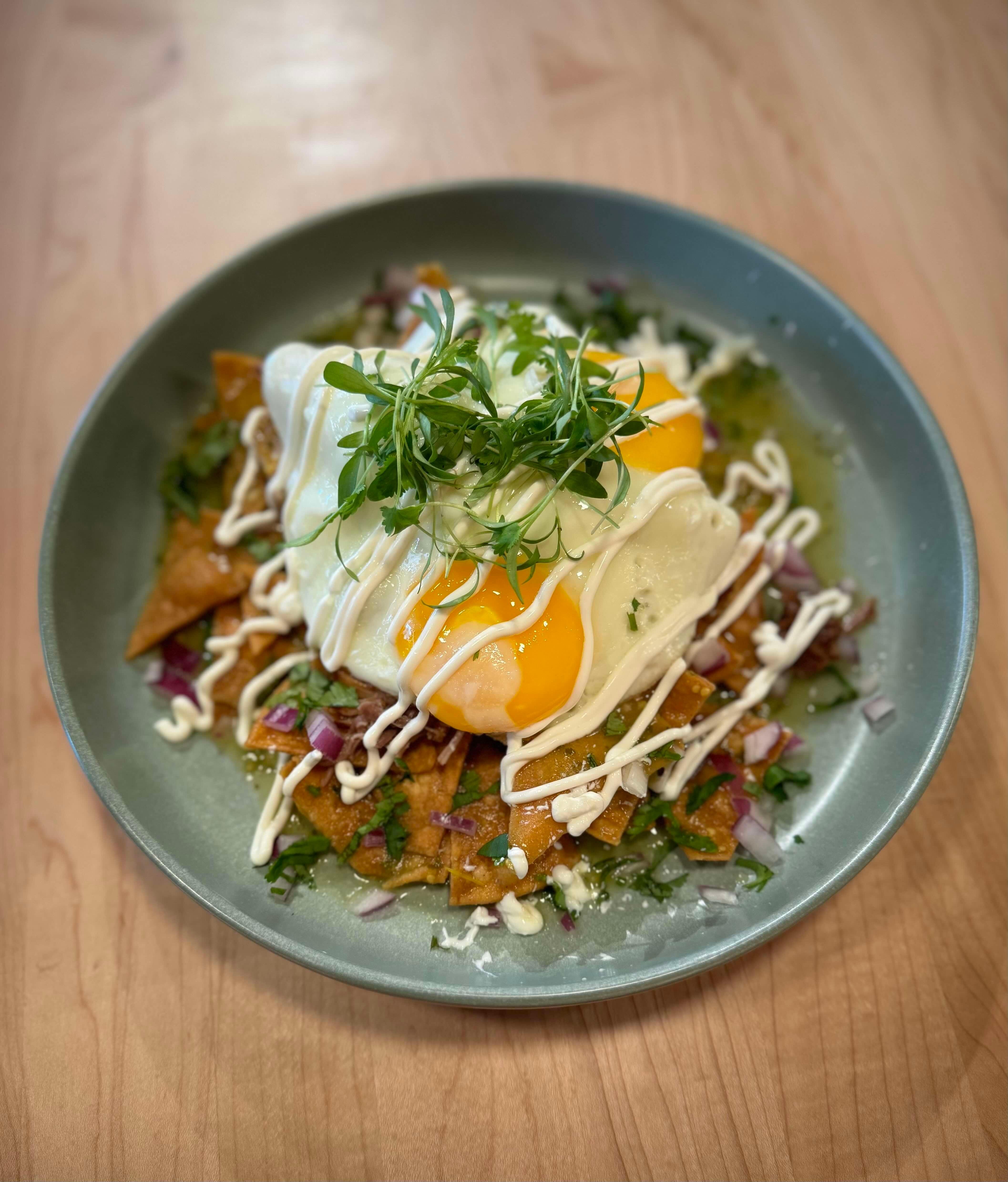 Chilaquiles with Carnitas