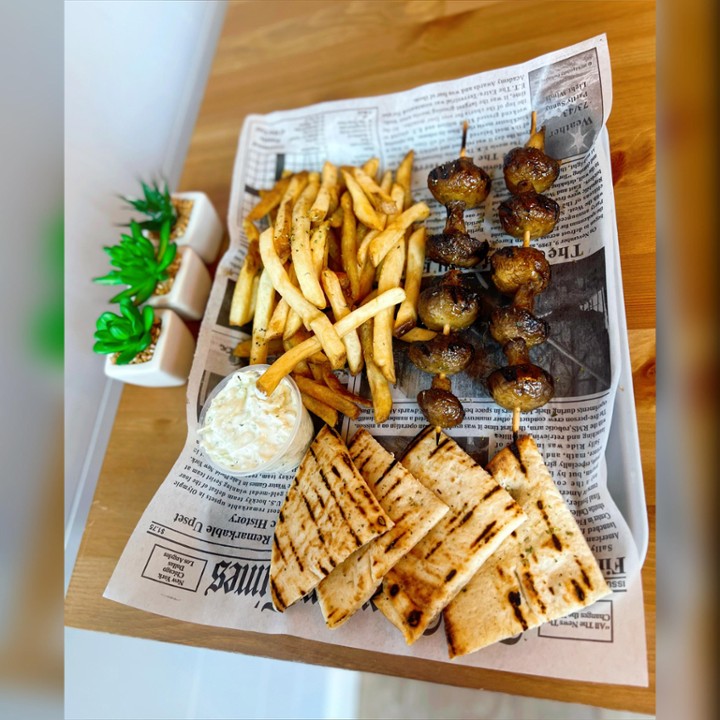 Mushroom Souvlaki Platter