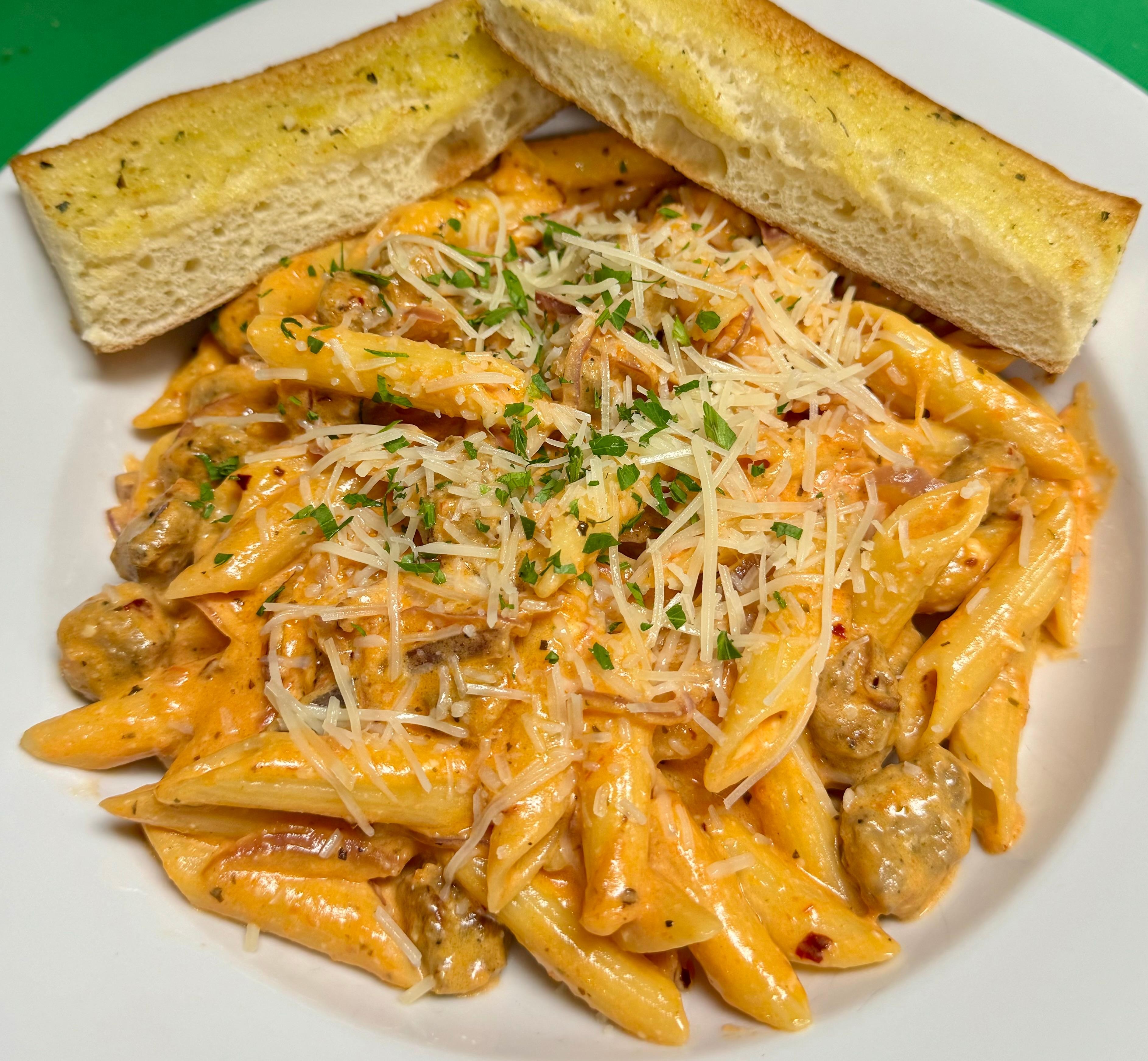 SPICY PENNE WITH SAUSAGE