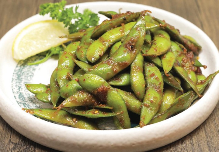 Spicy Garlic Edamame