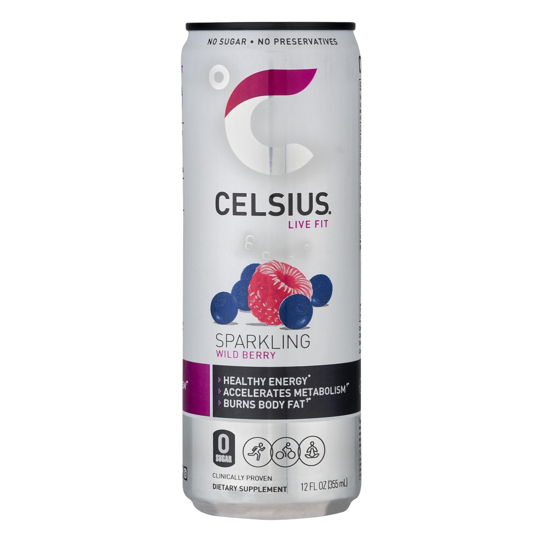Celsius Sparkling Energy Drink Wild Berry  12.0 FL OZ