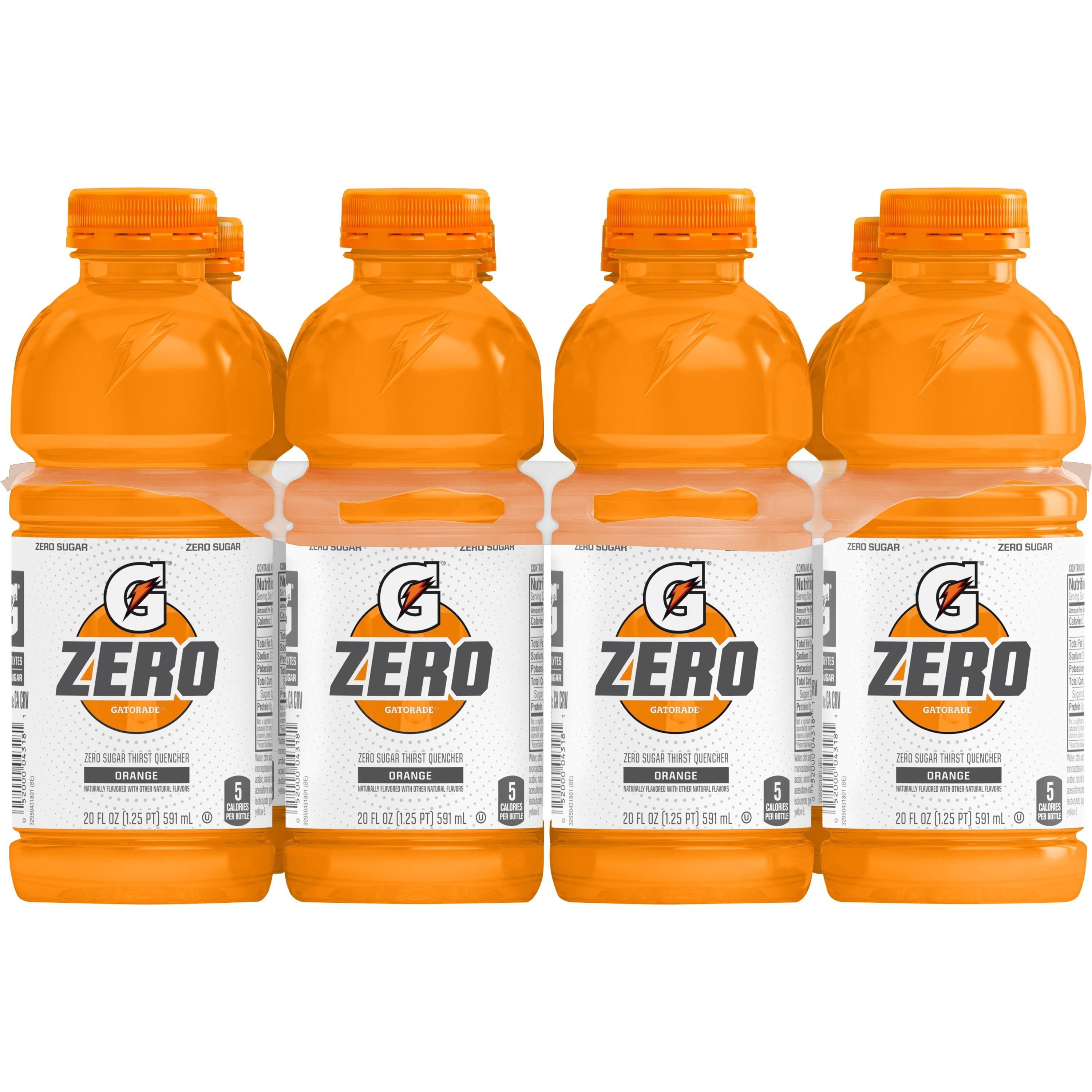 Gatorade G Zero Thirst Quencher  Orange  20 Fl Oz  8 Pack Bottles