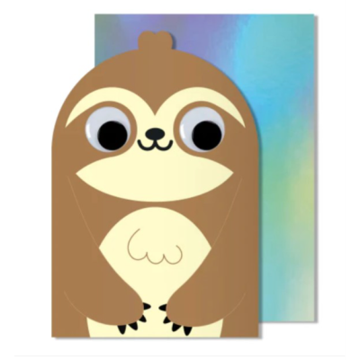 Sloth Googly Eye Greeting Card