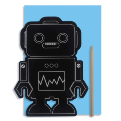 Robot Scratch-Art Greeting Card