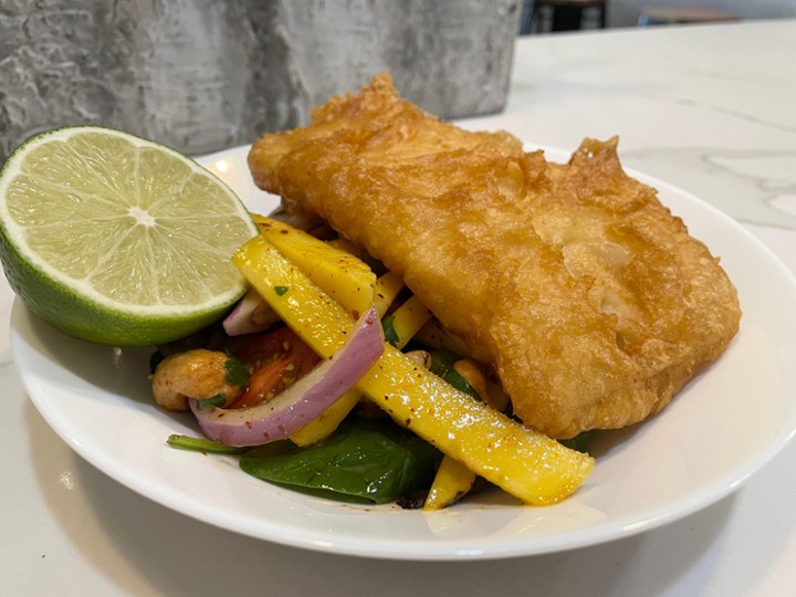 Crispy Cod with Mango Salad