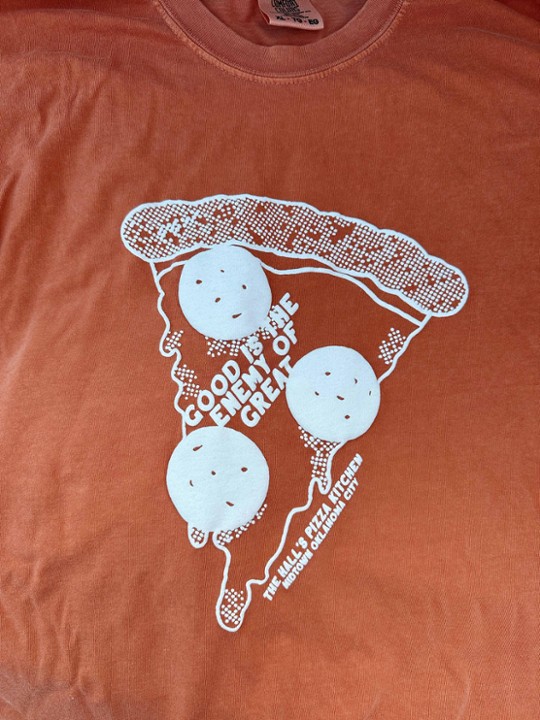 Good Is the Enemy of Great - Pizza Slice "Puffy" T-Shirt - Clay Red