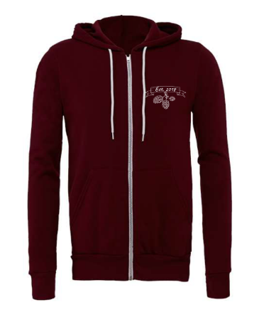 Maroon Zip-Up Hoodie