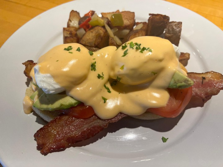 BACON AVOCADO TOMATO BENEDICT