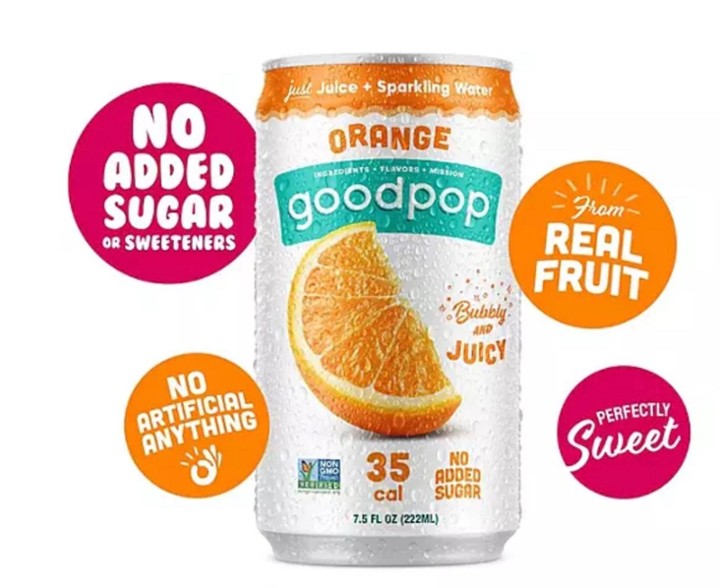 Good Pop Orange (sparkling water with real fruit juice )