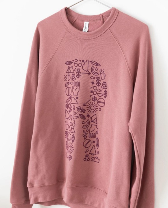 "R" Pink Crewneck Sweatshirt