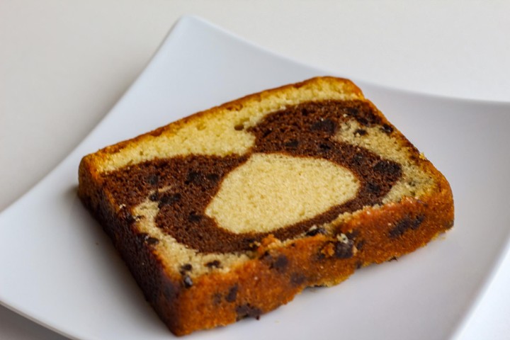 Marble Chocolate Chip Loaf Slice